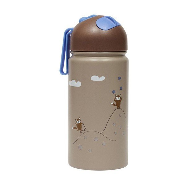 Smeđa aluminijska dječja boca 360 ml Friends in the Forest – OYOY Mini