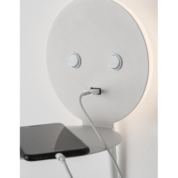 Bijela LED zidna lampa aluminijska sa savitljivom konstrukcijom/s USB priključkom Eclip – Nova Luce-image-1
