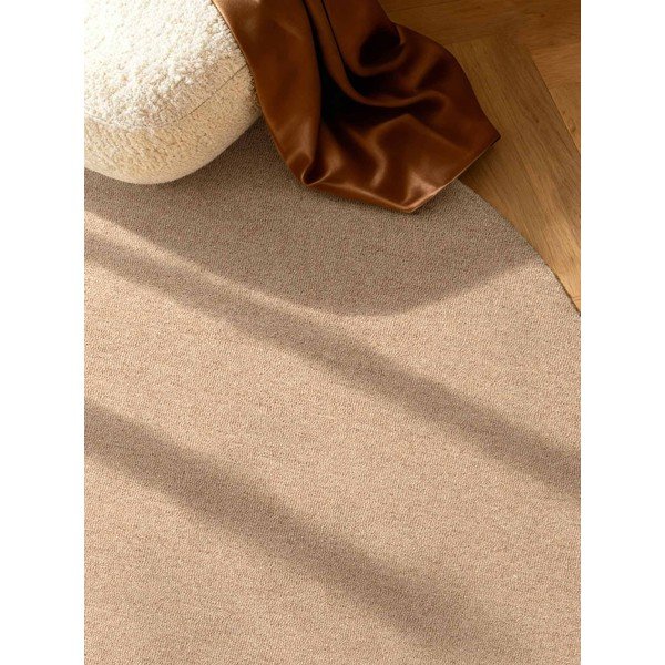 Ručno rađen vunen okrugao tepih u prirodnoj boji ø 160 cm Puristic Knots – Elle Decoration-image-2