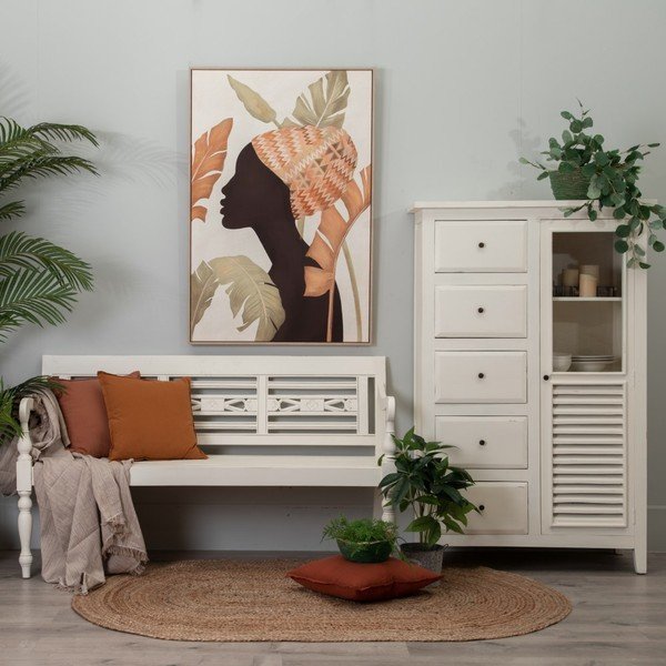 Bijela visoka komoda od masivne indijske lipe 95x150 cm Luanco – Ixia-image-1