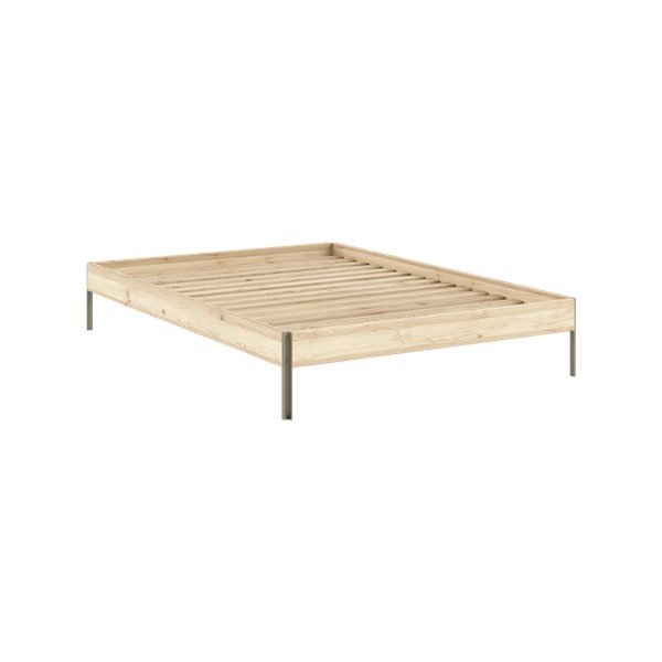 Bračni krevet od masivnog bora bez uzglavlja s podnicom 180x200 cm u prirodnoj boji Core – Karup Design