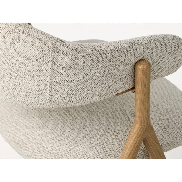 Krem/u prirodnoj boji podstavljena blagovaonska stolica s naslonima za ruke Frances – Unique Furniture-image-1