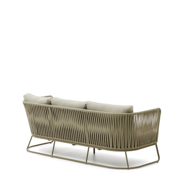 Kaki zelena željezna vrtna sofa Saconca – Kave Home-image-1