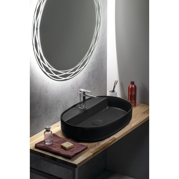 Crni keramički umivaonik 60x40 cm Infinity Oval – Sapho-image-3