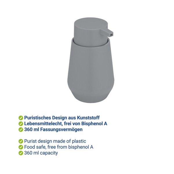 Sivi plastičan dozator sapuna 360 ml Vara – Allstar-image-2