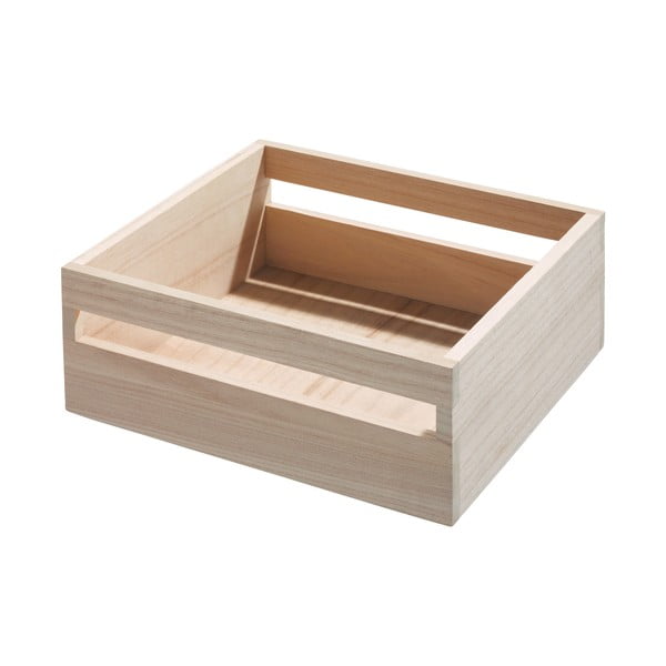 Kutija za pohranu od drveta paulovnije IDesign Eco Handled, 25,4 x 25,4 cm