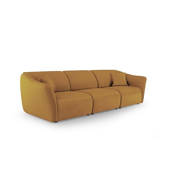 Senf žuta sofa od bouclé tkanine 292 cm Tokyo – Cosmopolitan Design-image-1