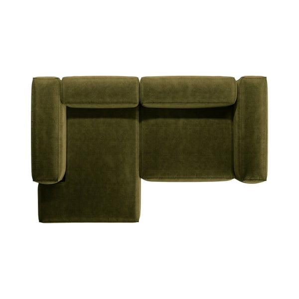 Zelena kutna garnitura od samta (s lijevim kutom/s ležaljkom) Bergamo – Cosmopolitan Design-image-3