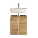 Zidni ormarić bez umivaonika u dekoru hrasta u prirodnoj boji 53x60 cm Quickset 318 – Pelipal