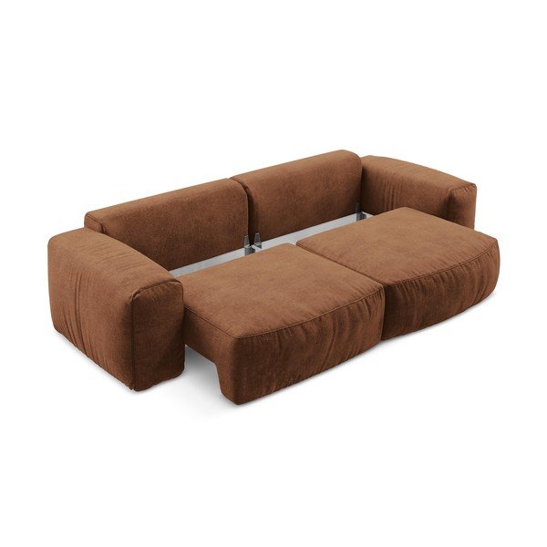 Sklopiva sofa od šenila boja terakote 275 cm Kuki – Makamii-image-4