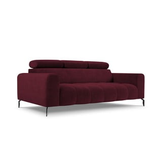 Tamnocrveni podesivi kauč s baršunastom površinom Milo Casa Nico
