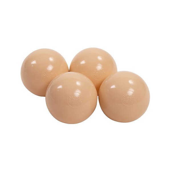 Svjetlo smeđi baršunasti bazen s lopticama ø 90x30 cm Montessori – Meowbaby-image-3