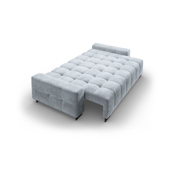 Svijetlo plava baršunasti sklopiva/s prostorom za odlaganje sofa 250 cm Wicklow – Cosmopolitan Design-image-4