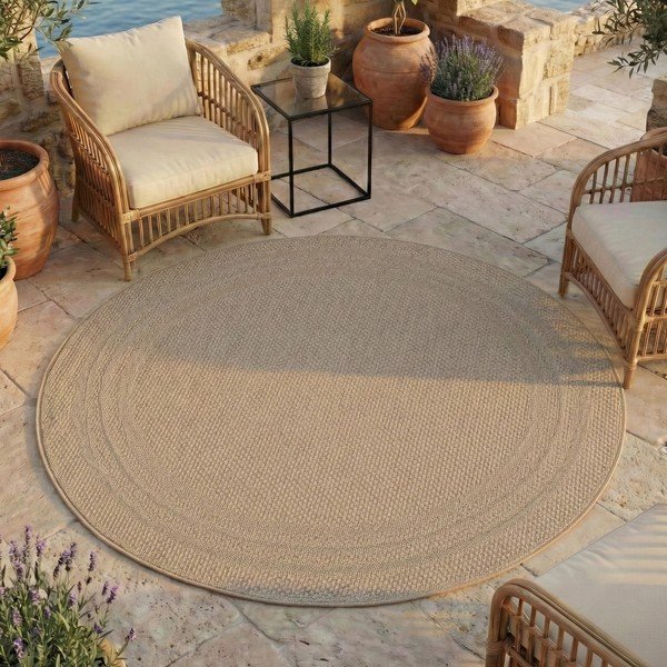 Bež okrugao unutarnji i vanjski tepih ø 80 cm Desert 1304 – Ayyildiz Carpets-image-1