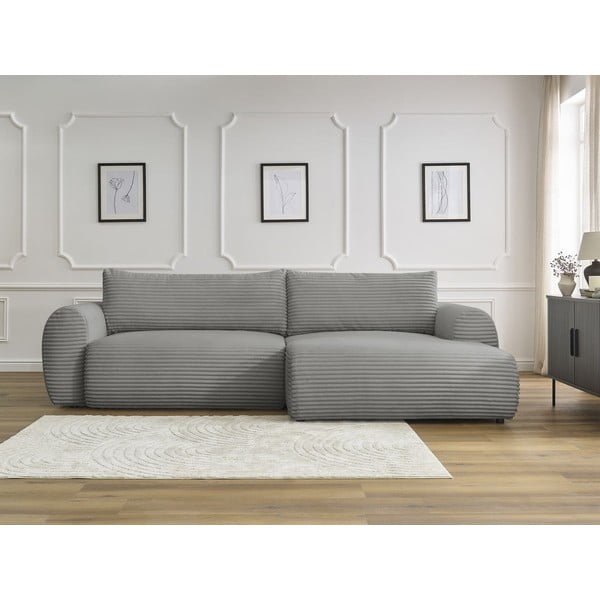 Tamno siva sklopiva kutna garnitura od samta (s desnim kutom) Lucien – Bobochic Paris-image-1