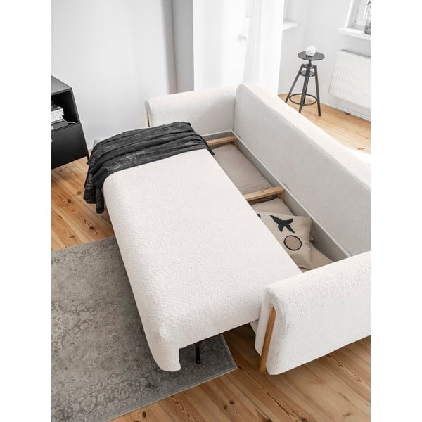 Krem sklopiva/s prostorom za odlaganje sofa od bouclé tkanine 244 cm Arcadova – ELTAP-image-4