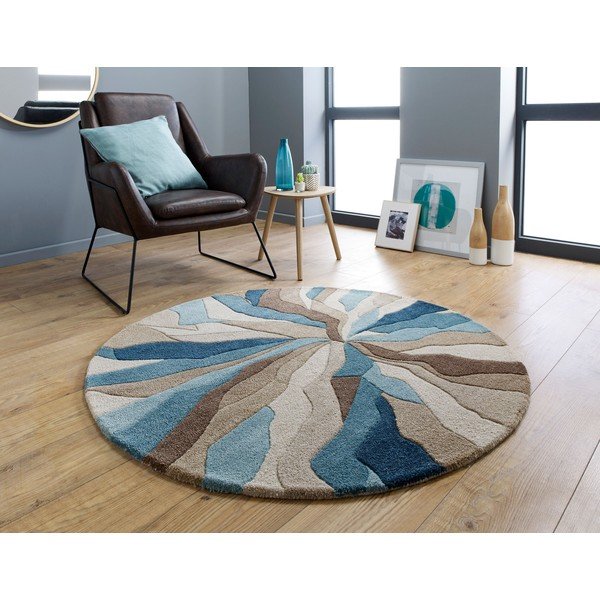 Plavi tepih Flair Rugs Splinter, ⌀ 135 cm-image-4