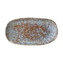Plavo-smeđi keramički tanjur za posluživanje Bloomingville Paula, 23,5 x 12,5 cm