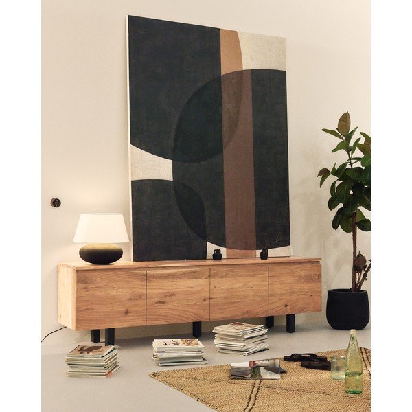 TV komoda od masivnog bagrema u prirodnoj boji 200x58x40 cm Uxue – Kave Home-image-1