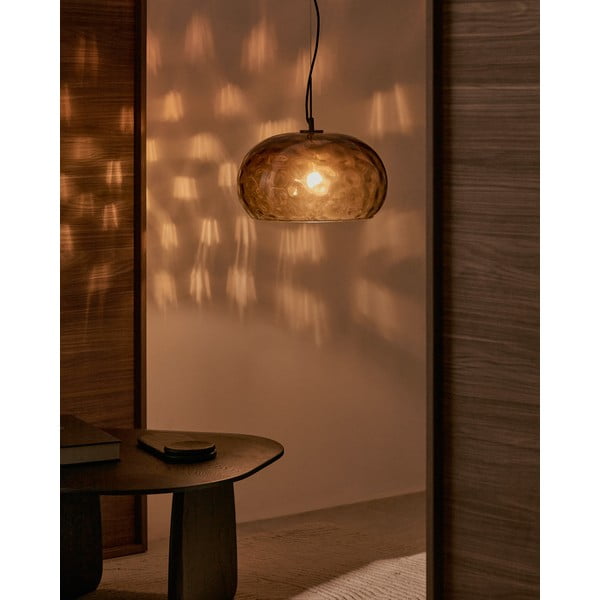 Jantarna staklena viseća svjetiljka sa staklenim sjenilom ø 40 cm Balma – Kave Home-image-1