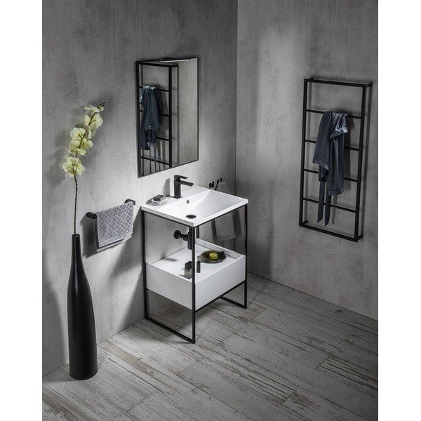 Crni čelični zidni stalak za ručnike Sapho Ska-image-1