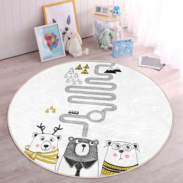 Bijeli dječji tepih ø 100 cm Comfort – Mila Home-image-3