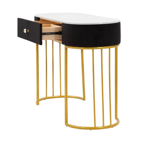 Crni/u zlatnoj boji pomoćni stol 43x100 cm Montpellier – Mauro Ferretti-image-2