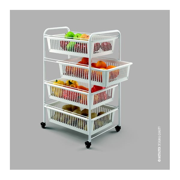 Mobilna polica s 4 košare Metaltex India, dužina 35 cm-image-1