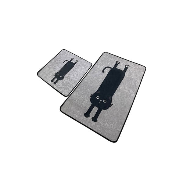 Crne/sive kupaonske prostirke u setu 2 kom 60x100 cm Comfort – Foutastic-image-4