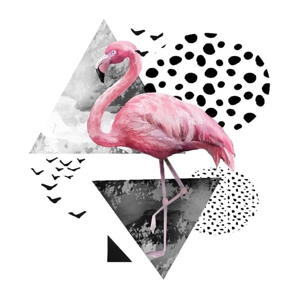 Slika na staklu 3D Art Graphico Flamingo, 50 x 50 cm