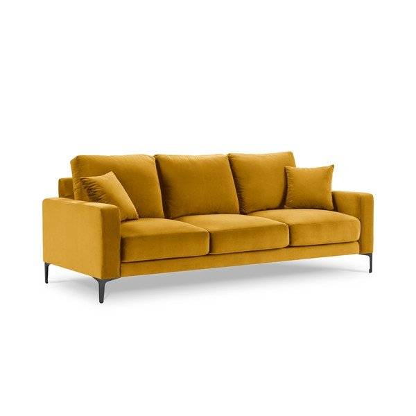Žuti baršunasti kauč Kooko Home Harmony, 220 cm-image-2
