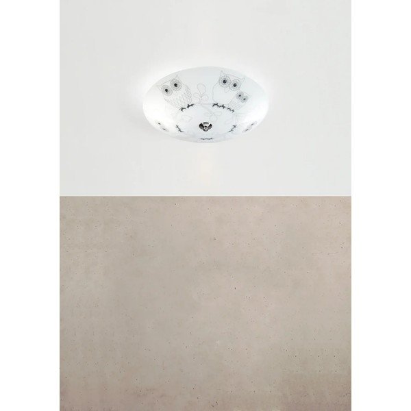 Bijela dječja stropna svjetiljka sa staklenim sjenilom ø 39 cm Ugglarp – Markslöjd-image-1