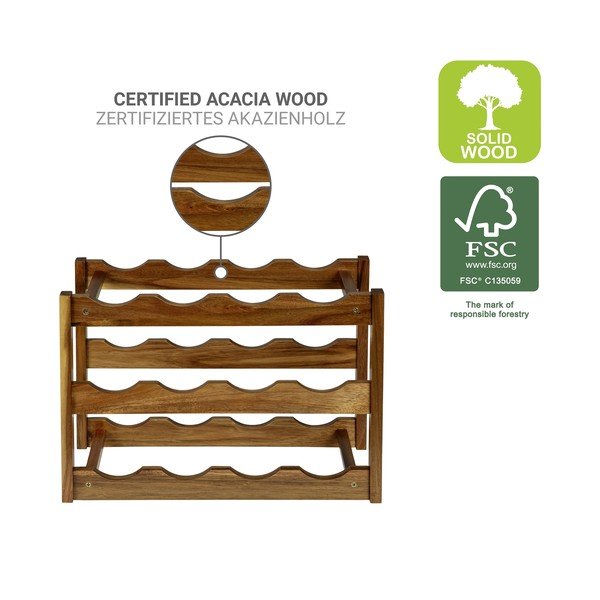 Držač za boce vina od masivnog bagrema u prirodnoj boji broj boca 12 kom 42x28x21 cm Fondi – Wenko-image-4
