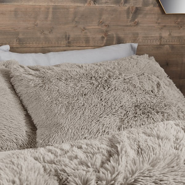 Smeđa posteljina za krevet za jednu osobu od mikropliša 135x200 cm Cuddly – Catherine Lansfield-image-2