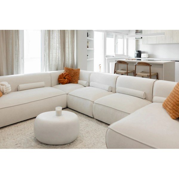 Krem kutna garnitura (s desnim kutom/u obliku slova "U") Flex Felix – Miuform-image-1