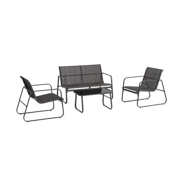 Antracitno siva željezna vrtna garnitura za 4 osobe Gonzalo – Bizzotto-image-1