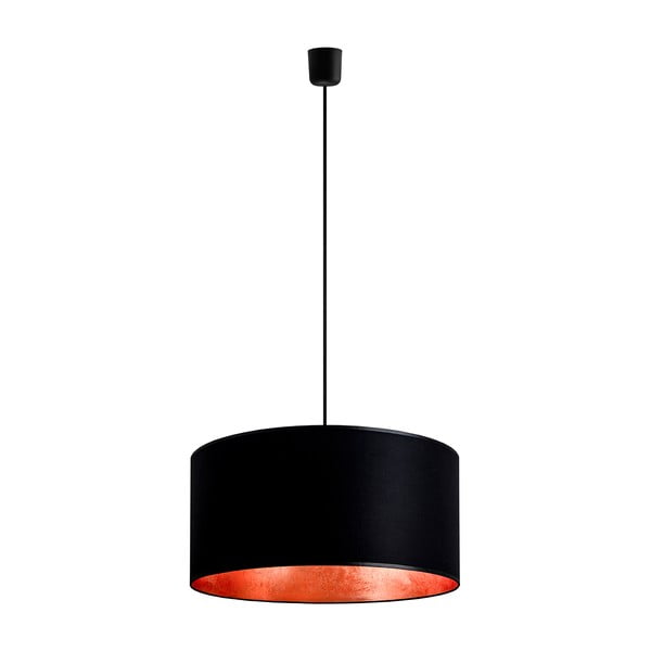 Crna stropna svjetiljka s bakrenim detaljima Sotto Luce Mika, ⌀ 50 cm