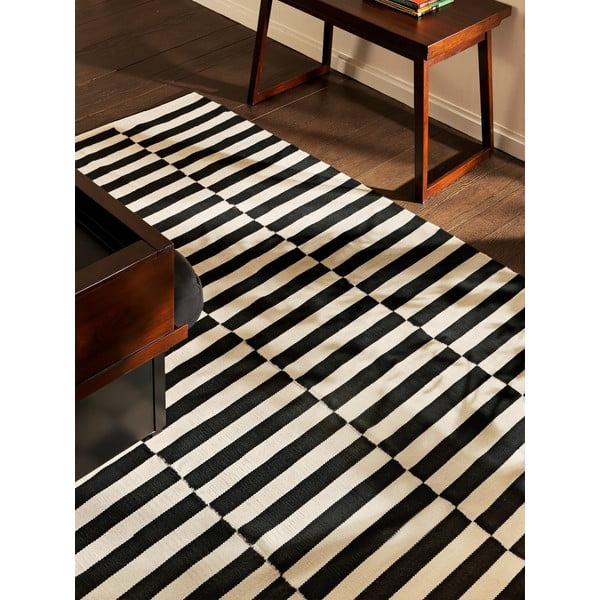 Crno-bijeli obostrani/ručno rađen vuneni tepih 200x300 cm Donna – Hanse Home-image-3