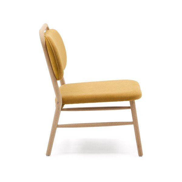Senf žuta fotelja od šenila Helda – Kave Home-image-3