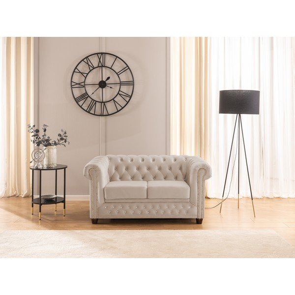 Bež baršunasti sklopiva sofa 148 cm York Blik – Ropez-image-1