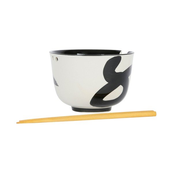 Crno-bijela zdjela od kamenine ø 13 cm Linge - Sema-image-2