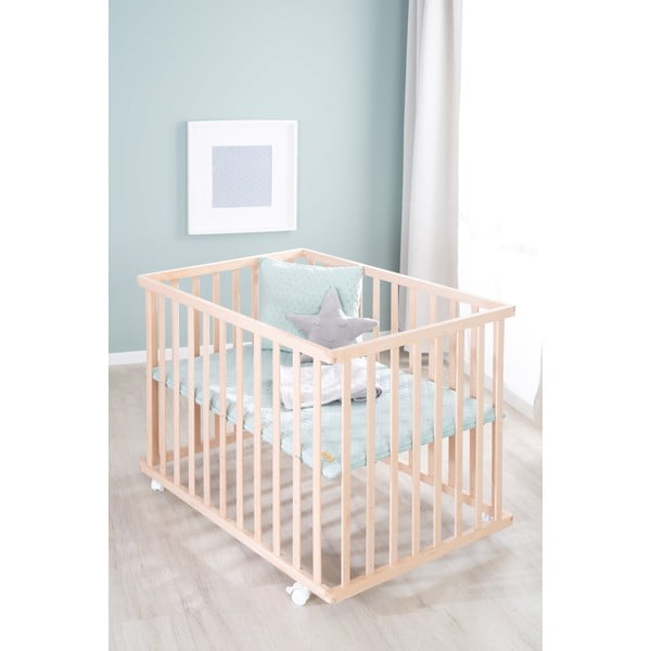 Putni krevetić s podesivom visinom/na kotačićima 75x100 cm u prirodnoj boji Style – Roba-image-1