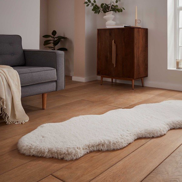 Krem sintetička staza 60x180 cm Super Teddy – Think Rugs-image-2