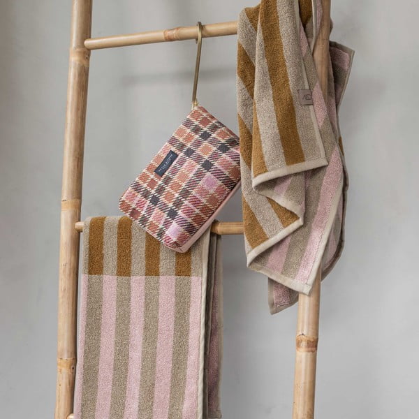 Smeđe-bež ručnik od organskog pamuka 50x90 cm Disorder - Mette Ditmer Denmark-image-2