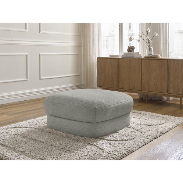 Svijetlo sivi tabure od bouclé tkanine Leonore – Bobochic Paris-image-1