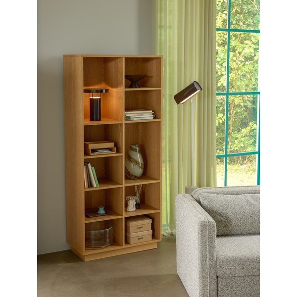 Biblioteka u dekoru hrasta u prirodnoj boji 80x180x30 cm Disco – Hübsch-image-2