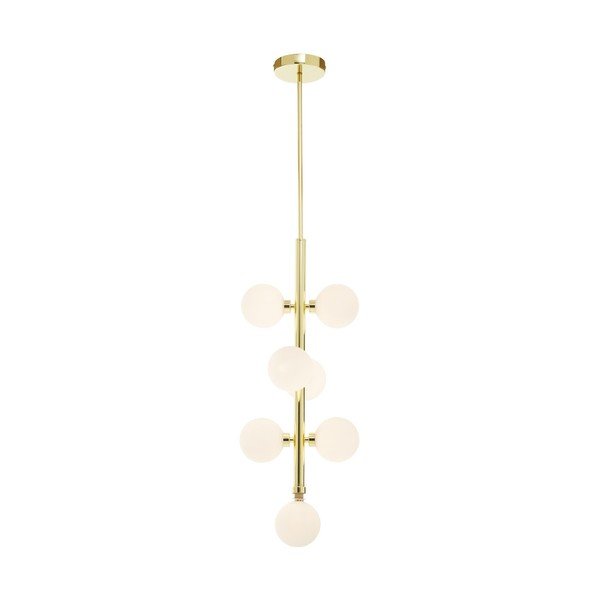 Bijela/u zlatnoj boji metalna viseća svjetiljka sa staklenim sjenilom ø 27 cm Trieste – Premier Housewares-image-2
