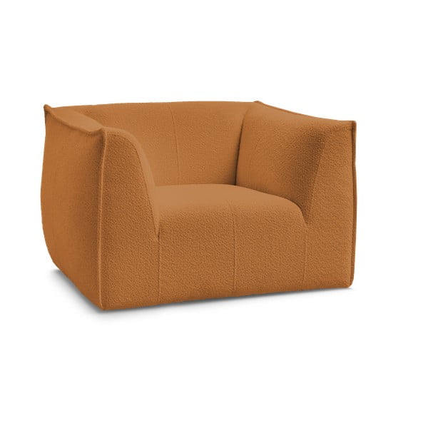 Senf žuta fotelja od bouclé tkanine Giorgia – Bobochic Paris