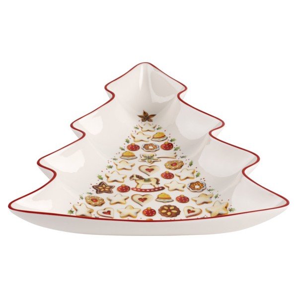 Crveno-bijela porculanska posuda za posluživanje u obliku božićnog drvca Villeroy & Boch Tree-image-1