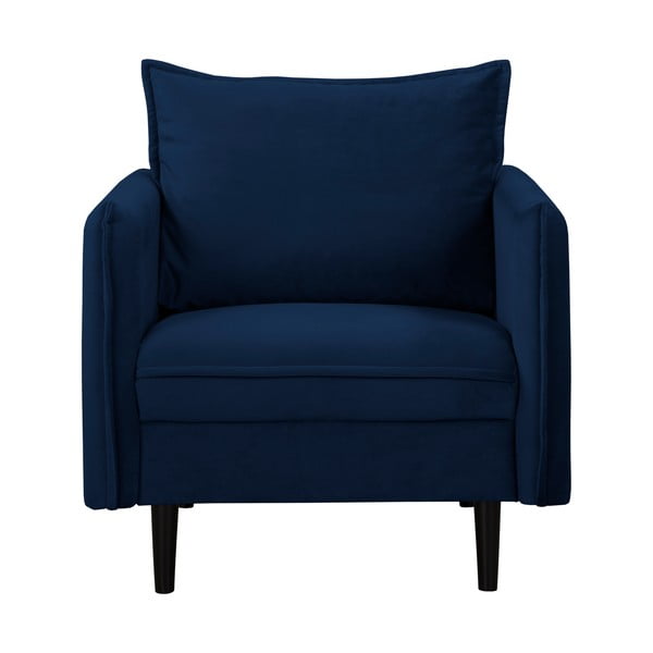 Tamno plava baršunasti fotelja Juli – Ropez-image-1